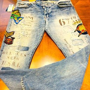 Polo Ralph Lauren Varick Straight Slim Patch Jeans